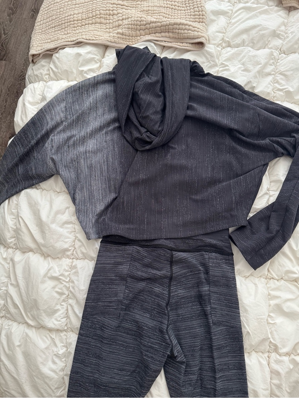 lululemon athletica Black Heathered  Hoodie set from The Lab with leggings